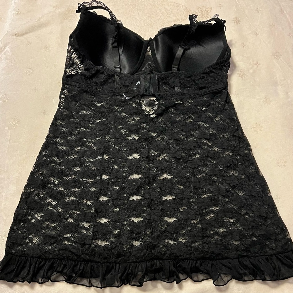 EUC Unbranded Elegant Black Lace Chemise Women’s 18/20 - Picture 7 of 10